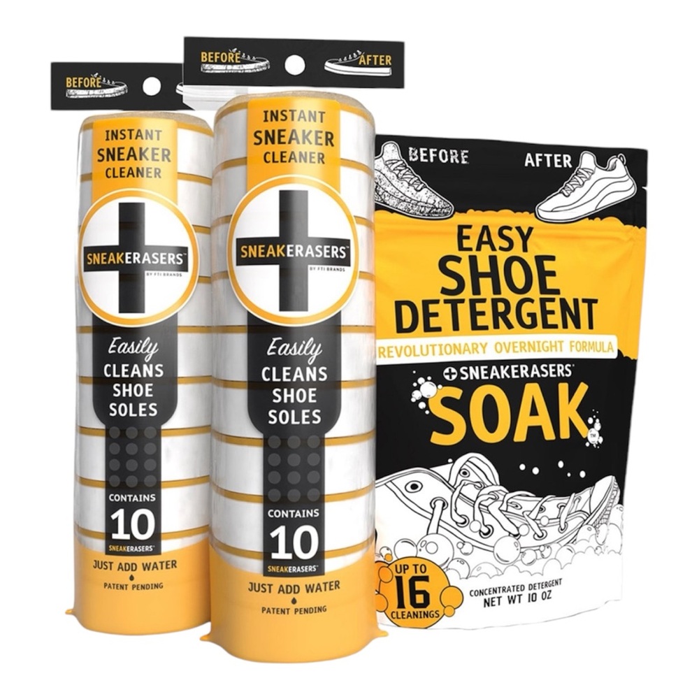 NEW SneakERASERS Combo 20 White Easy Shoe Cleaners & 16 Detergent Scoops